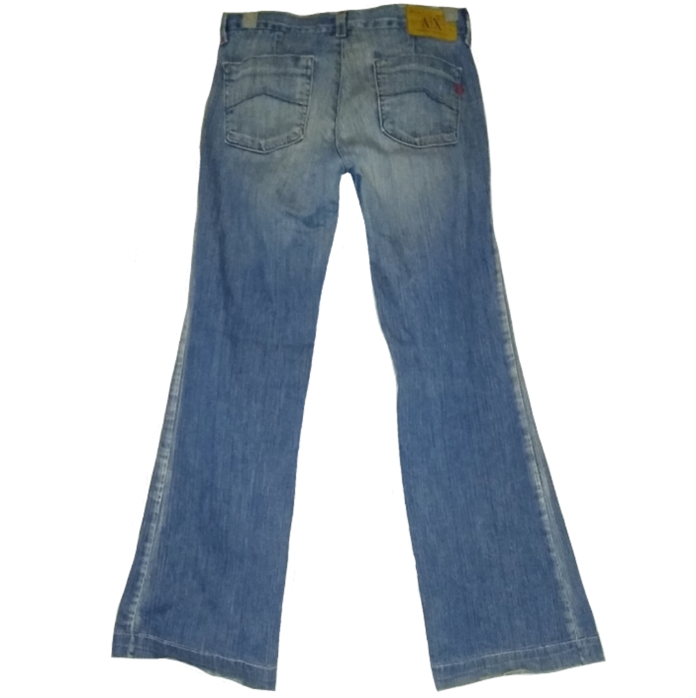 Armani Exchange A/X Wide Leg Bohemian Hippie Trouser Jeans Light Wash